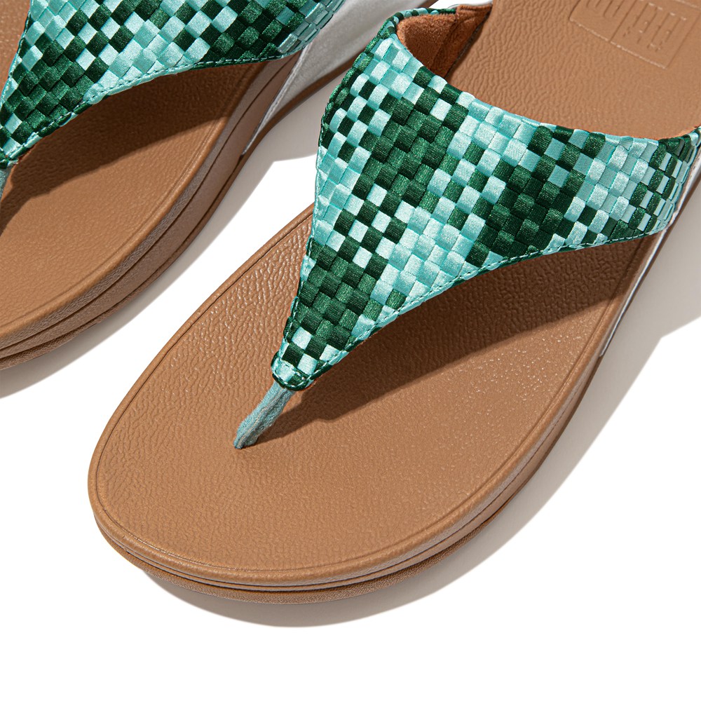 Fitflop Womens Sandals - Lulu Silky-weave Toe-post - Mint Green - 034-KGFYIO